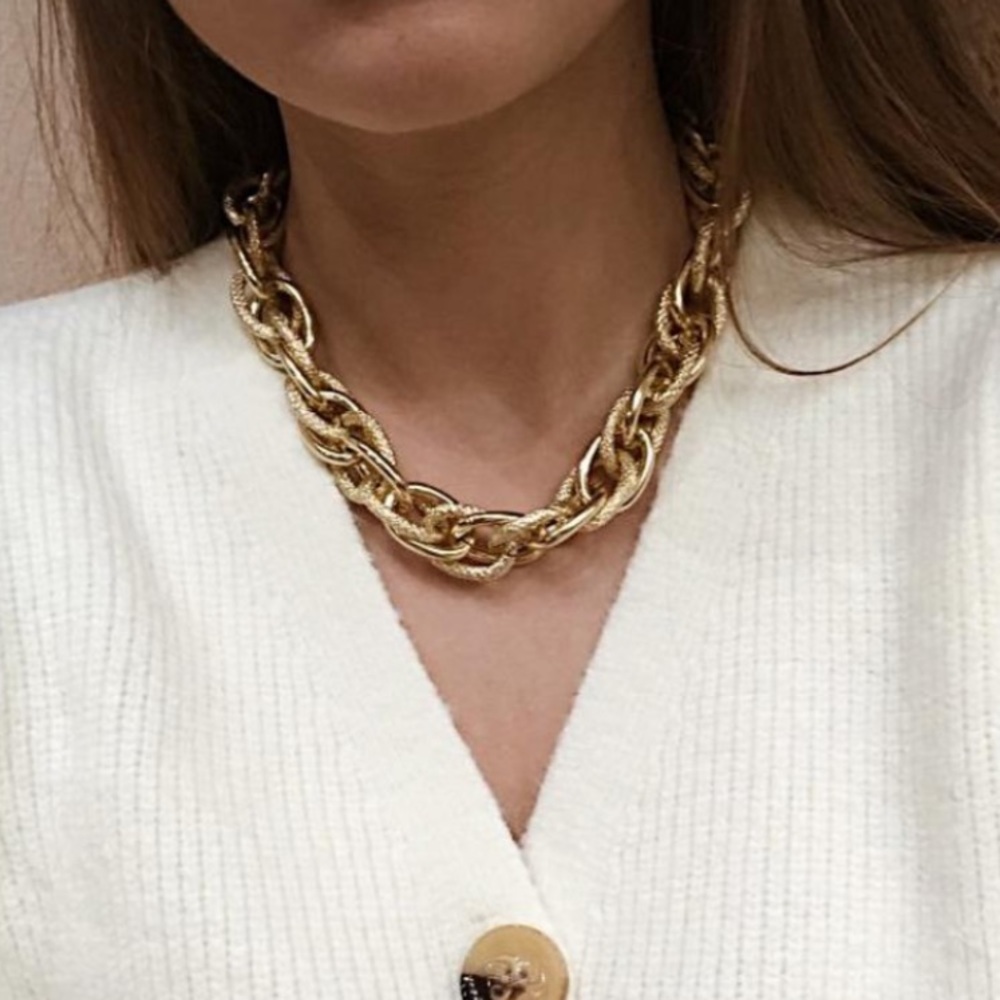 ๐ NEW 18K Gold Chunky Link Chain Necklace - Picture 2 of 8